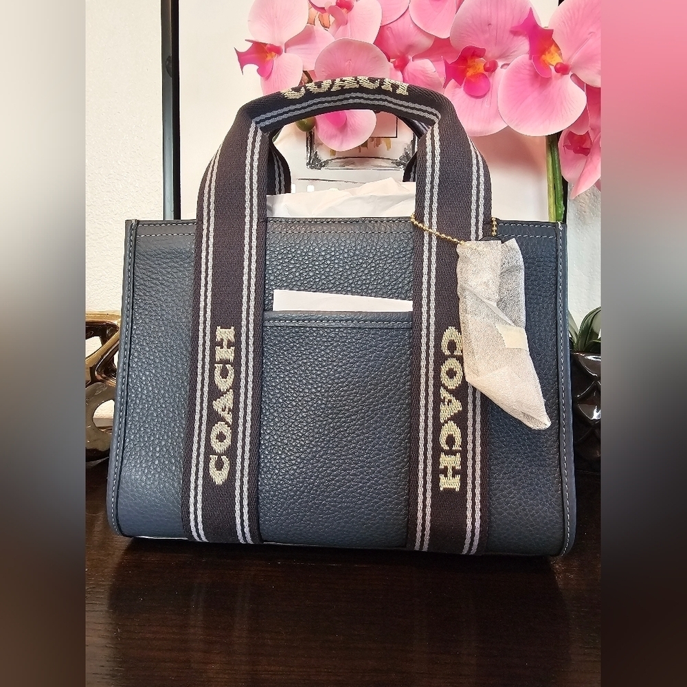 Coach Leather Smith Tote 24 with Striped Handles. - Picture 8 of 11